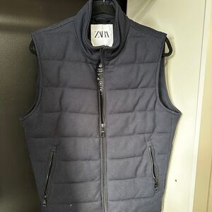 Zara Blue Quilted Vest with Insulated Design